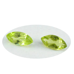 Riyogems 1PC Genuine Green Peridot Faceted 5x10 mm Marquise Shape A+1 Quality Gems