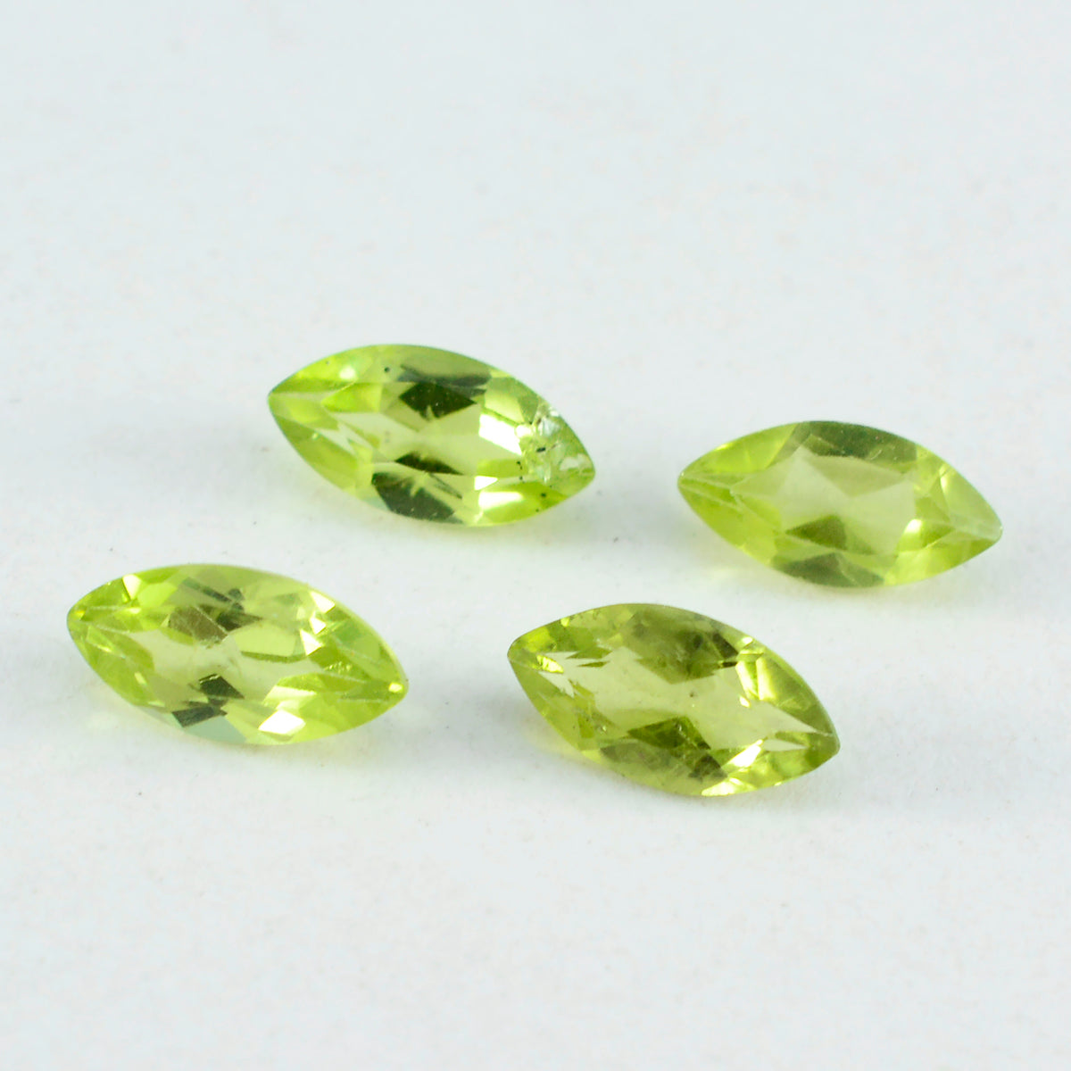 riyogems 1 pieza de peridoto verde genuino facetado 5x10 mm forma marquesa a+1 gemas de calidad