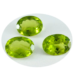 Riyogems 1PC Genuine Green Peridot Faceted 10X14 mm Oval Shape astonishing Quality Loose Gems