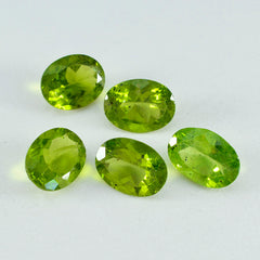 Riyogems 1PC Genuine Green Peridot Faceted 10X14 mm Oval Shape astonishing Quality Loose Gems