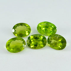 Riyogems 1 pièce péridot vert véritable à facettes 10x12mm forme ovale jolie pierre précieuse en vrac de qualité