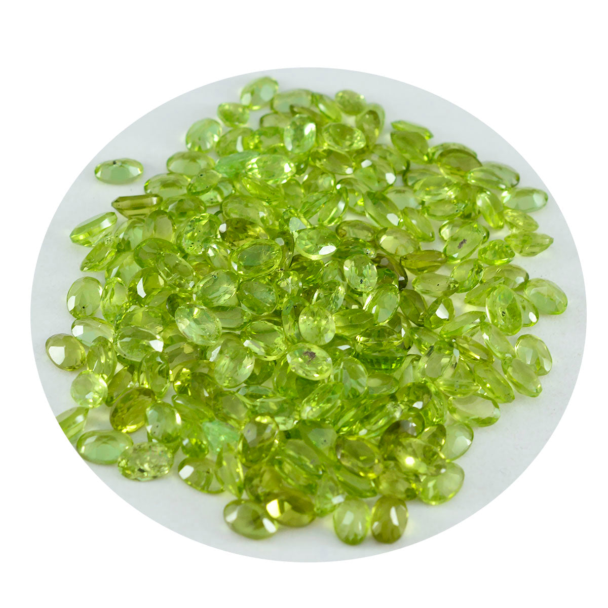 Riyogems 1PC natuurlijke groene peridot gefacetteerd 3x5 mm ovale vorm mooie kwaliteit losse edelstenen