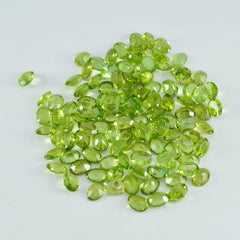 Riyogems 1PC Real Green Peridot Faceted 4x6 mm Oval Shape attractive Quality Loose Stone