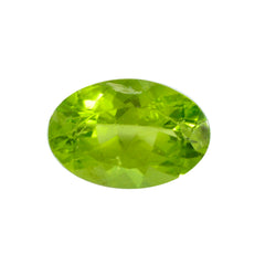 Riyogems 1 Stück echter grüner Peridot, facettiert, 8 x 10 mm, ovale Form, schön aussehender Qualitätsstein