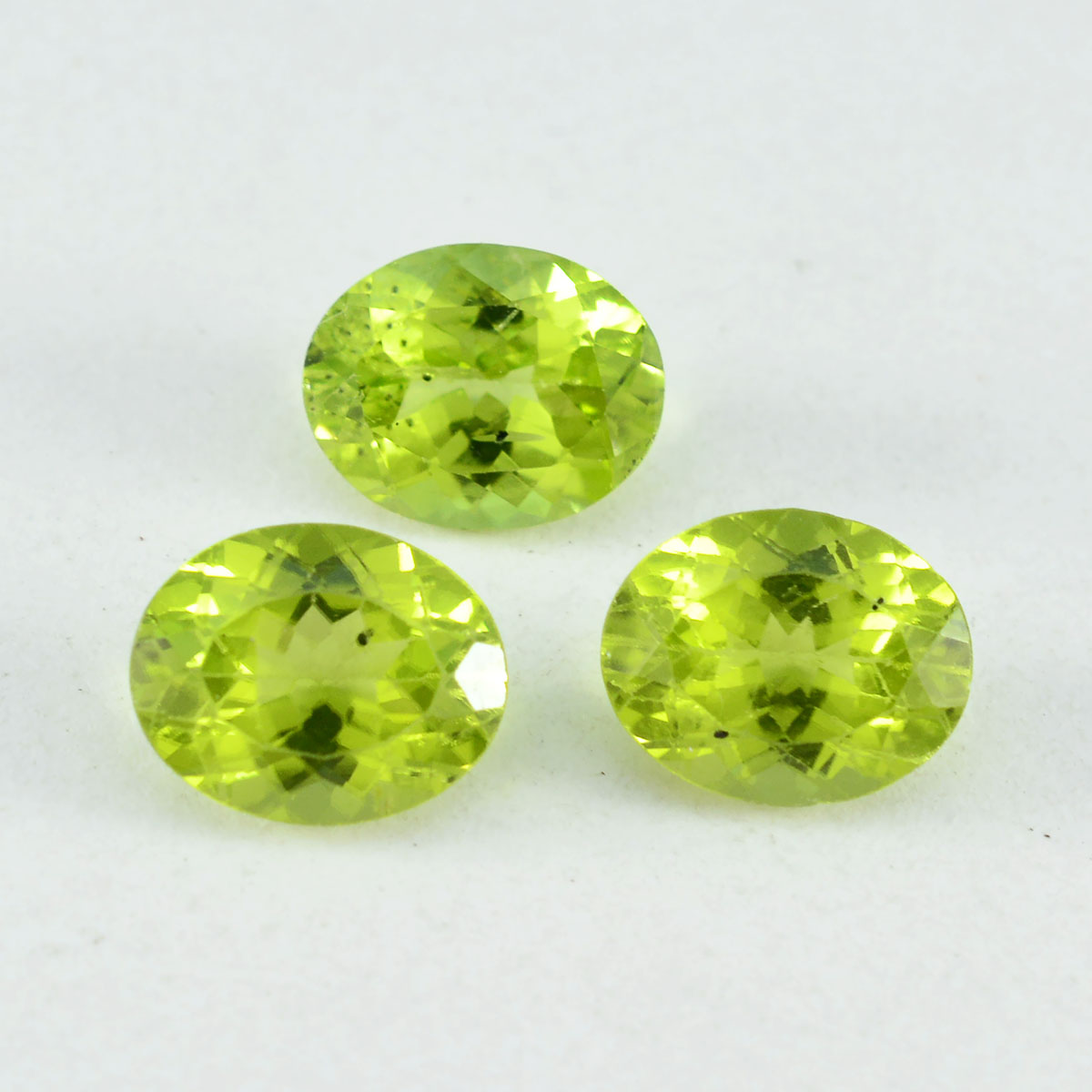 Riyogems 1PC Natural Green Peridot Faceted 9x11 mm Oval Shape excellent Quality Gemstone
