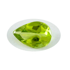 Riyogems 1PC Real Green Peridot Faceted 10x14 mm Pear Shape superb Quality Loose Gems