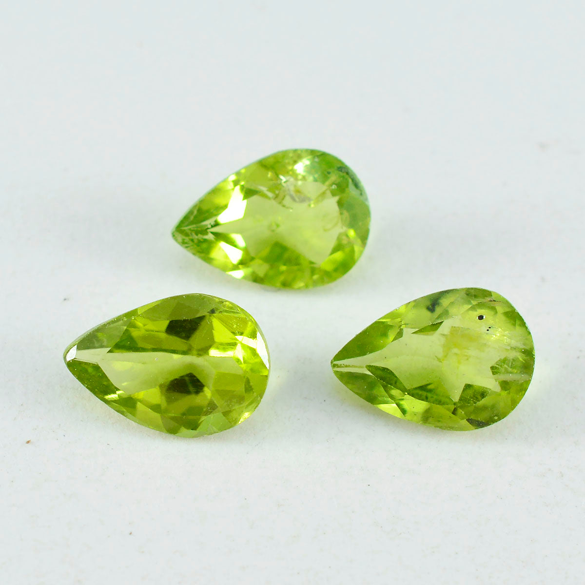 Riyogems 1PC Real Green Peridot Faceted 10x14 mm Pear Shape superb Quality Loose Gems