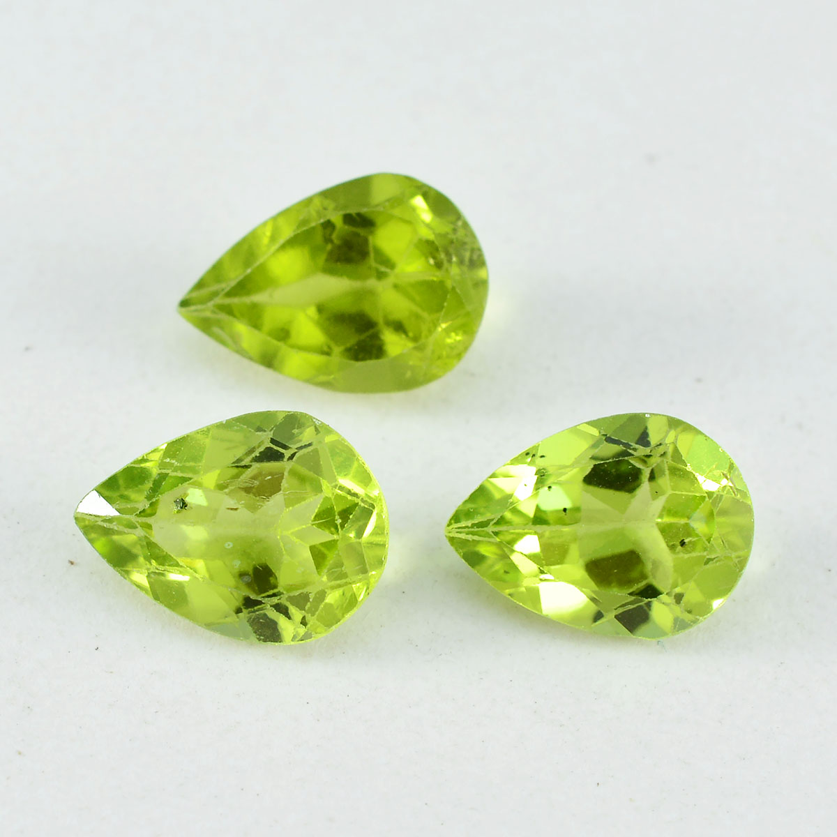 Riyogems 1PC Genuine Green Peridot Faceted 12x16 mm Pear Shape awesome Quality Loose Stone