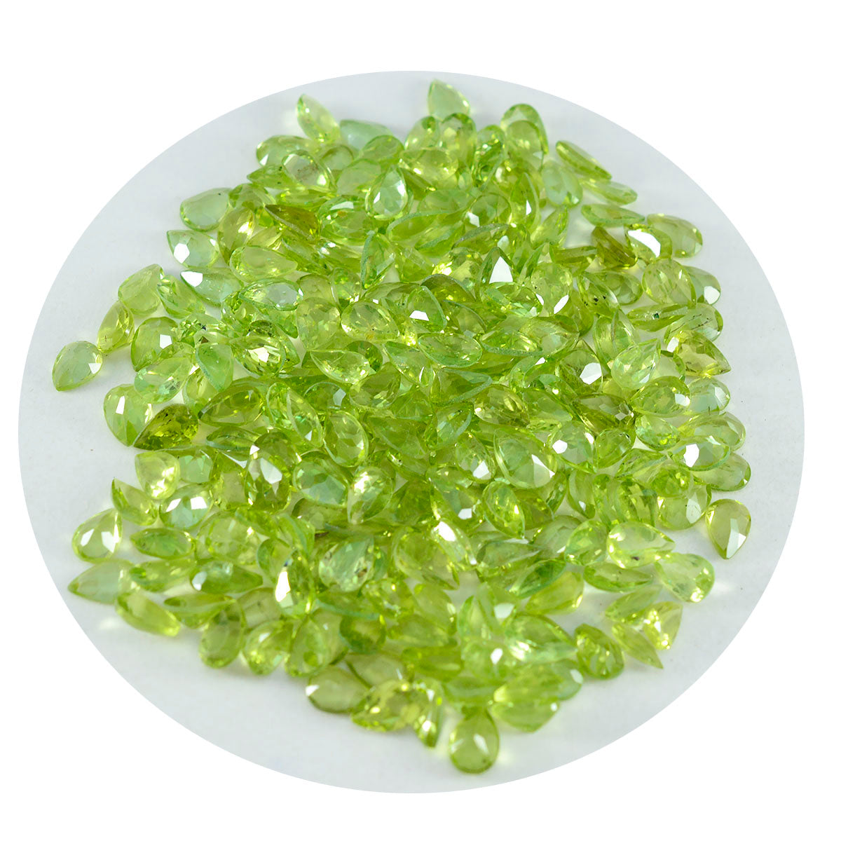 Riyogems 1PC Real Green Peridot Faceted 3x5 mm Pear Shape handsome Quality Loose Gemstone