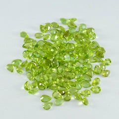 riyogems 1 st äkta grön peridot fasetterad 4x6 mm päronform av hög kvalitet pärla