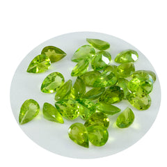 Riyogems 1PC Real Green Peridot Faceted 6x9 mm Pear Shape startling Quality Stone