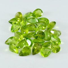 Riyogems 1PC Real Green Peridot Faceted 6x9 mm Pear Shape startling Quality Stone
