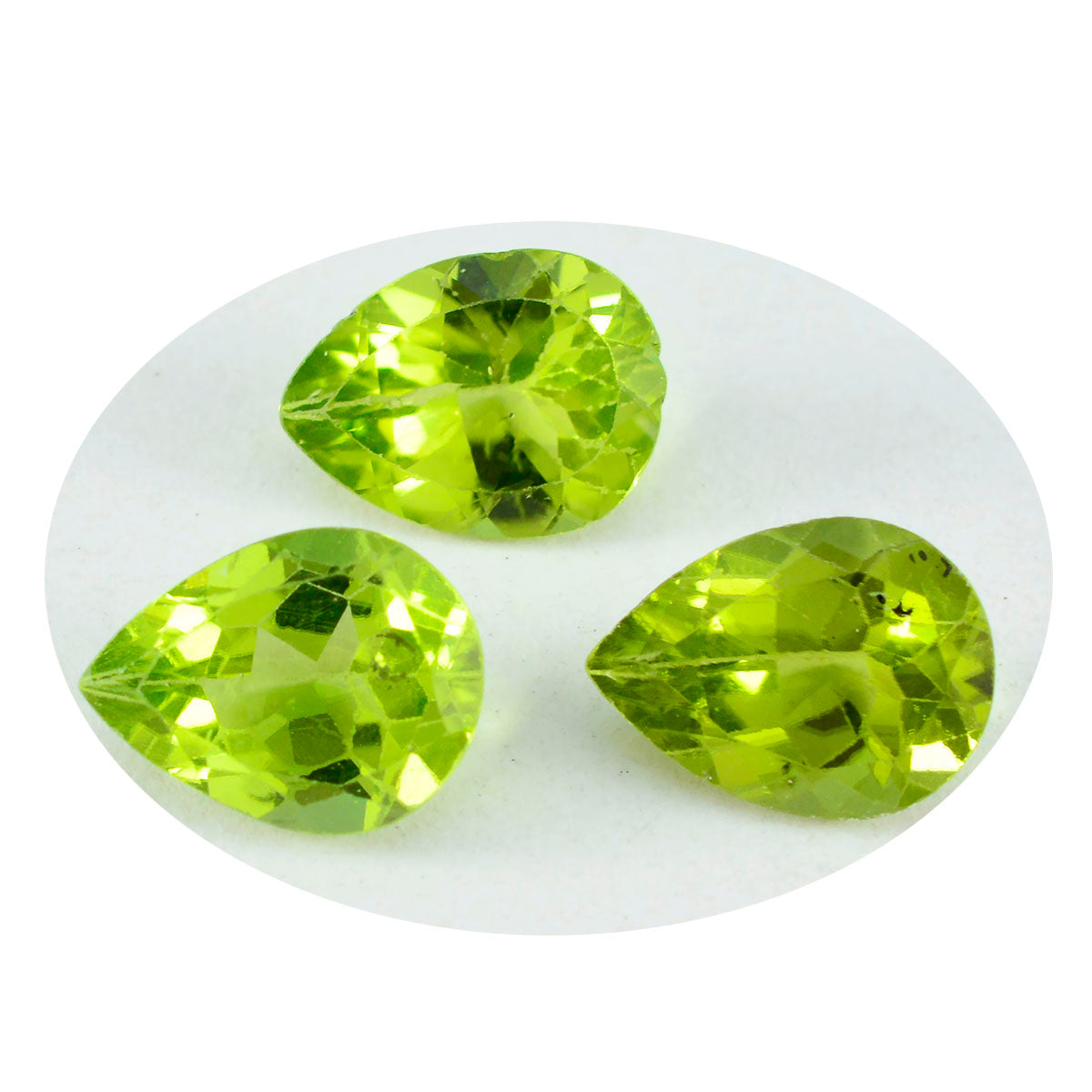 riyogems 1pc natural green peridot faceted 8x12 mm pear shape sweet quality loose gem