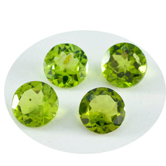 riyogems 1шт натуральный зеленый перидот ограненный 10x10 мм круглая форма качество A1 свободный драгоценный камень