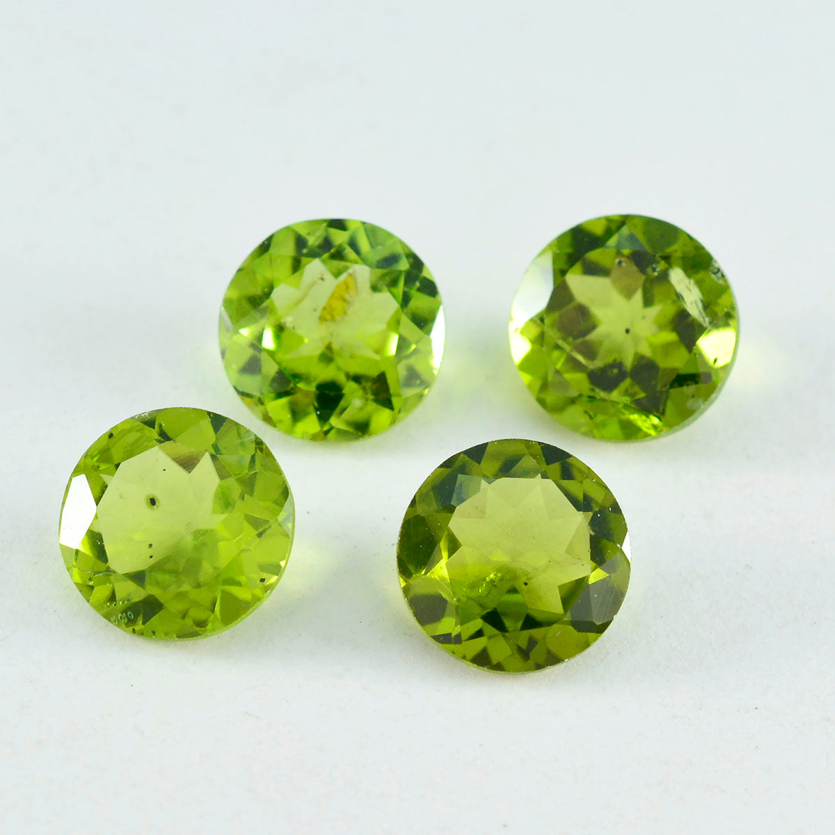 Riyogems 1PC Genuine Green Peridot Faceted 10X10 mm Round Shape A1 Quality Loose Gemstone