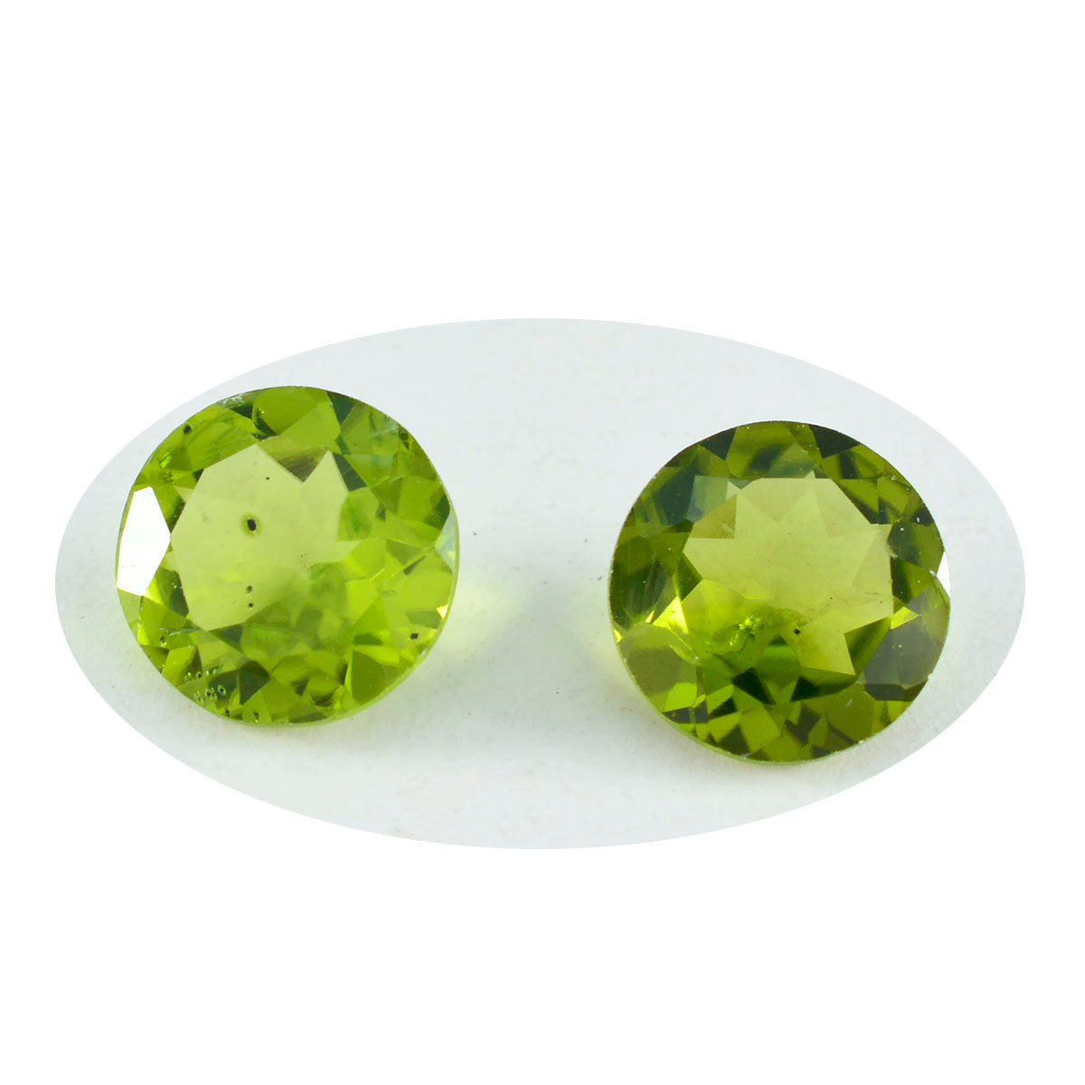 Riyogems 1PC Natural Green Peridot Faceted 11x11 mm Round Shape Good Quality Gem