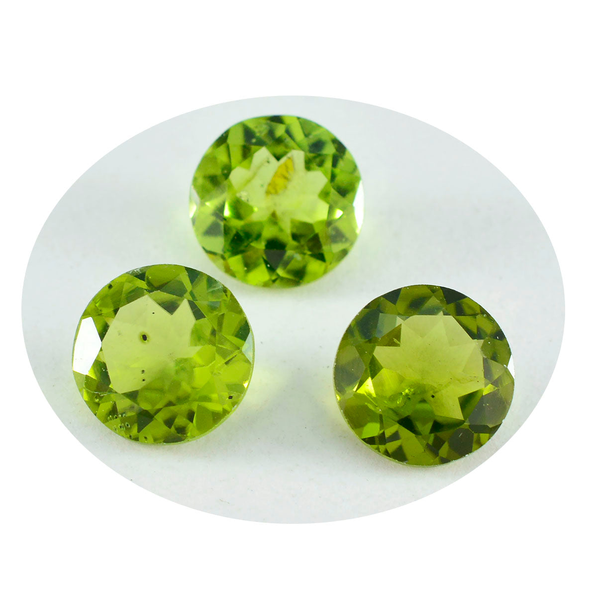 Riyogems 1PC Real Green Peridot Faceted 12x12 mm Round Shape Nice Quality Gems