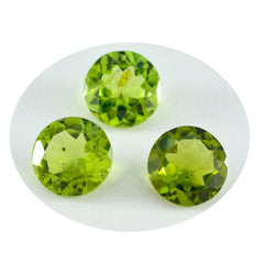 riyogems 1pc real green peridot faceted 12x12 mm round shape nice quality gems