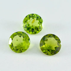 riyogems 1pc real green peridot faceted 12x12 mm round shape nice quality gems