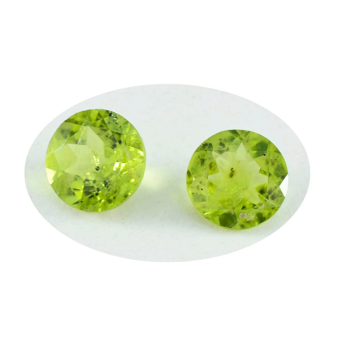 riyogems 1pc genuine green peridot faceted 13x13 mm round shape beautiful quality stone