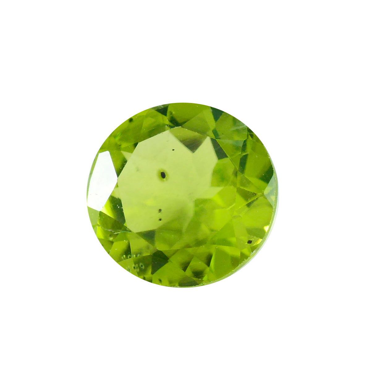 Riyogems 1 pièce péridot vert véritable à facettes 15x15mm forme ronde jolie pierre précieuse en vrac de qualité