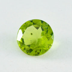 Riyogems 1 pièce péridot vert véritable à facettes 15x15mm forme ronde jolie pierre précieuse en vrac de qualité