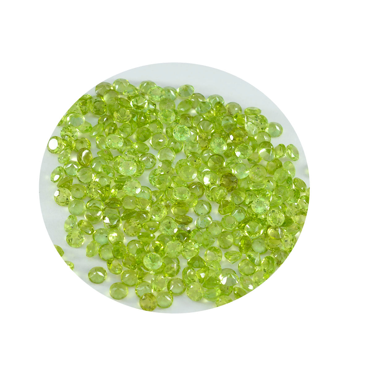 riyogems 1 st naturlig grön peridot fasetterad 2x2 mm rund form skönhetskvalitet lös ädelsten