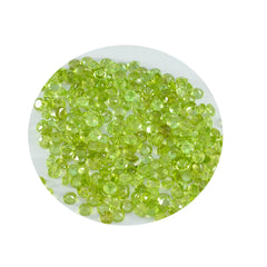 riyogems 1 st naturlig grön peridot fasetterad 2x2 mm rund form skönhetskvalitet lös ädelsten