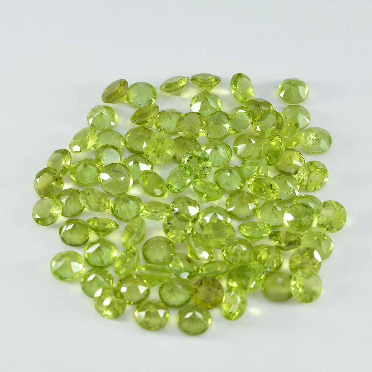 Riyogems 1PC Real Green Peridot Faceted 3x3 mm Round Shape amazing Quality Gem