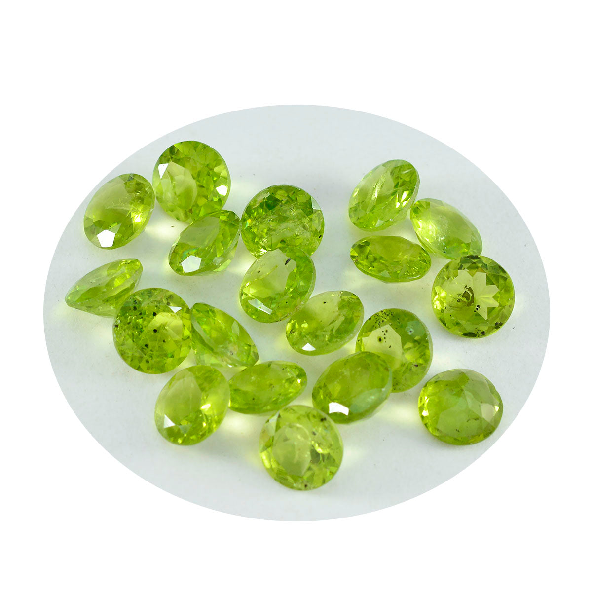 Riyogems 1PC Genuine Green Peridot Faceted 4x4 mm Round Shape cute Quality Gems