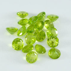 Riyogems 1PC Natural Green Peridot Faceted 5x5 mm Round Shape A Quality Stone