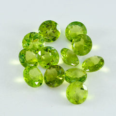 Riyogems 1PC Real Green Peridot Faceted 6x6 mm Round Shape AA Quality Gemstone
