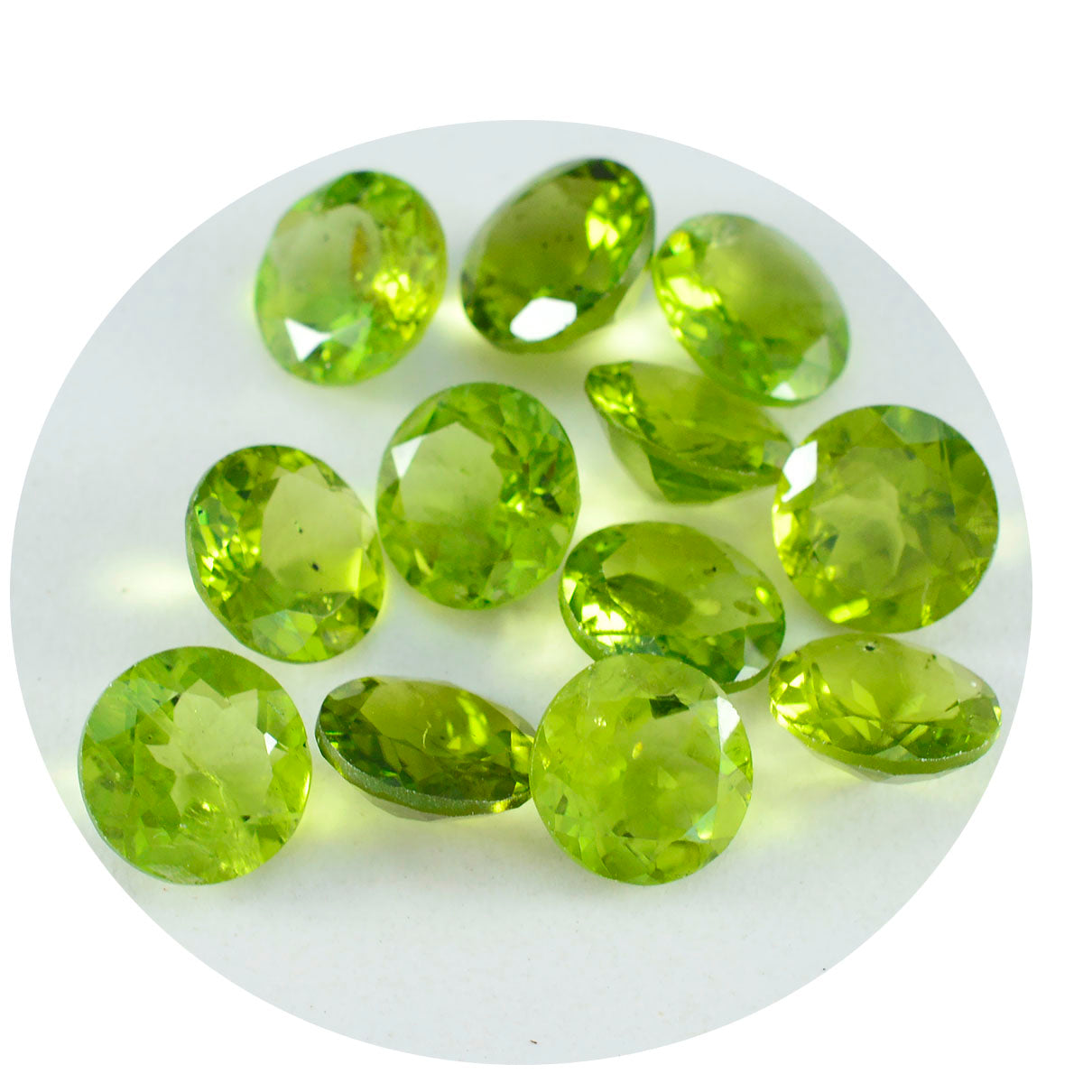 riyogems 1pc genuine green peridot faceted 7x7 mm round shape aaa quality loose gem