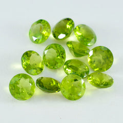 riyogems 1pc genuine green peridot faceted 7x7 mm round shape aaa quality loose gem