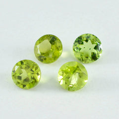 Riyogems 1PC Natural Green Peridot Faceted 8X8 mm Round Shape A+ Quality Loose Gems