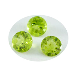 riyogems 1 pezzo di vero peridoto verde sfaccettato 9x9 mm forma rotonda pietra sfusa di qualità A+1