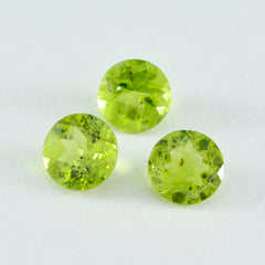 Riyogems 1PC Real Green Peridot Faceted 9x9 mm Round Shape A+1 Quality Loose Stone