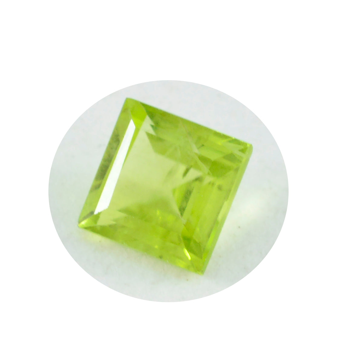 Riyogems 1PC Natural Green Peridot Faceted 13x13 mm Square Shape startling Quality Loose Gemstone