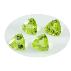 Riyogems 1PC Natural Green Peridot Faceted 10x10 mm Trillion Shape AA Quality Gem