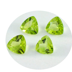 Riyogems 1PC Real Green Peridot Faceted 11x11 mm Trillion Shape AAA Quality Gems