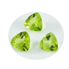 Riyogems 1PC Genuine Green Peridot Faceted 12x12 mm Trillion Shape A+ Quality Stone