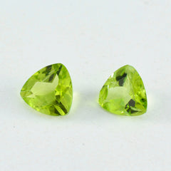 Riyogems 1PC Natural Green Peridot Faceted 13x13 mm Trillion Shape A+1 Quality Gemstone
