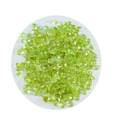 Riyogems, 1 pieza, peridoto verde auténtico facetado, 3x3mm, forma de billón, gemas de calidad dulce