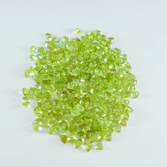 Riyogems 1PC Genuine Green Peridot Faceted 3x3 mm Trillion Shape sweet Quality Gems