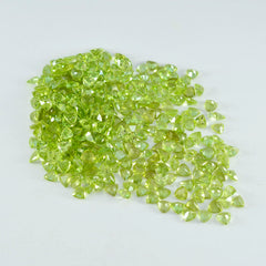 riyogems 1 pezzo di peridoto verde naturale sfaccettato 4x4 mm a forma di trilione di pietra di qualità superba