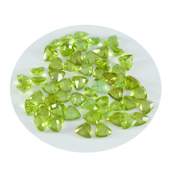 riyogems 1pc genuine green peridot faceted 6x6 mm trillion shape beauty quality loose gem