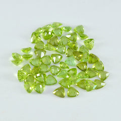 Riyogems 1PC Genuine Green Peridot Faceted 6X6 mm Trillion Shape beauty Quality Loose Gem