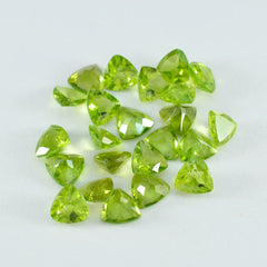 Riyogems 1PC Natural Green Peridot Faceted 7x7 mm Trillion Shape amazing Quality Loose Gems