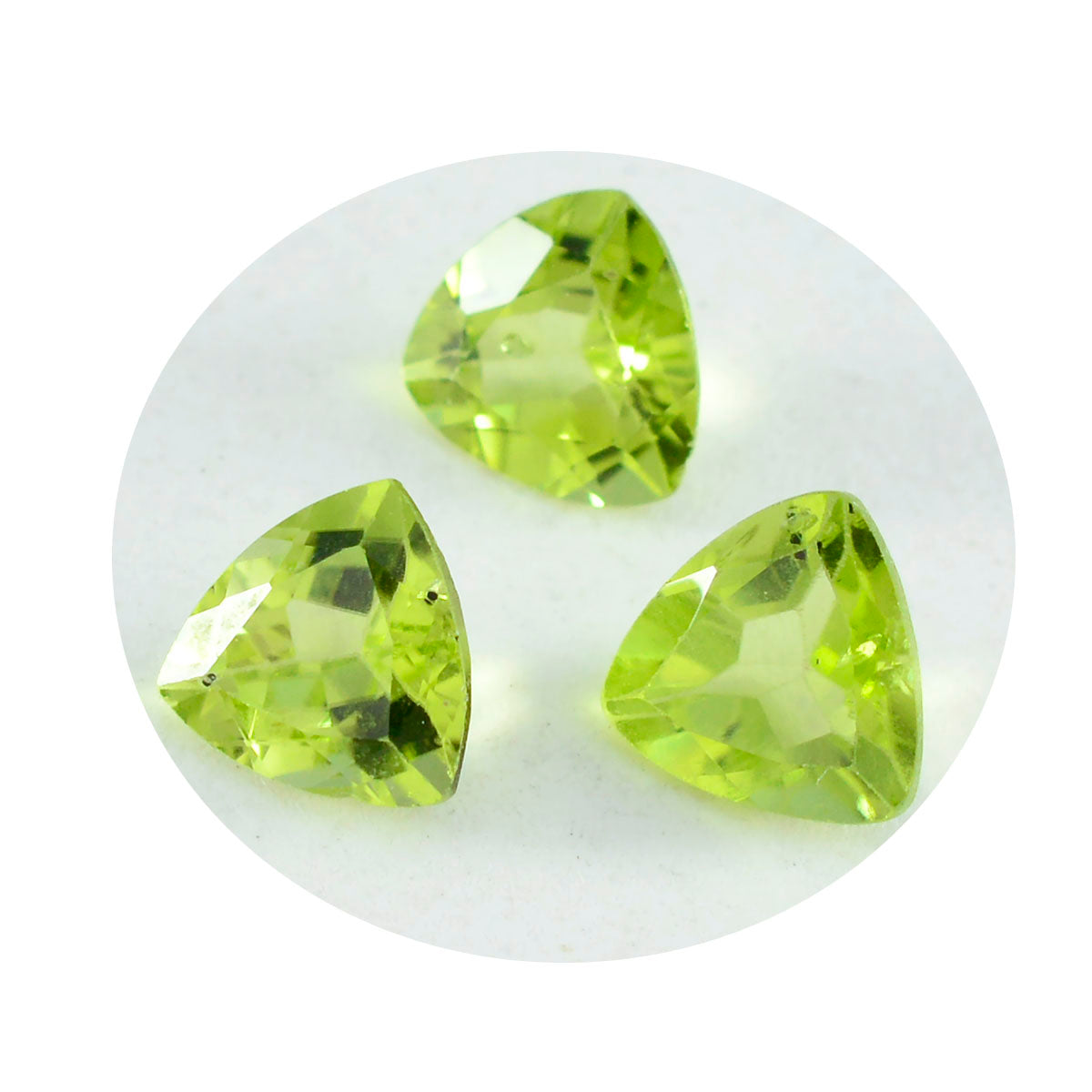 riyogems 1 pieza de peridoto verde genuino facetado de 9x9 mm con forma de billón, una piedra preciosa suelta de calidad