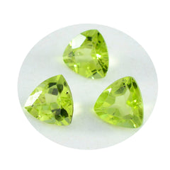 Riyogems 1PC Genuine Green Peridot Faceted 9x9 mm Trillion Shape A Quality Loose Gemstone